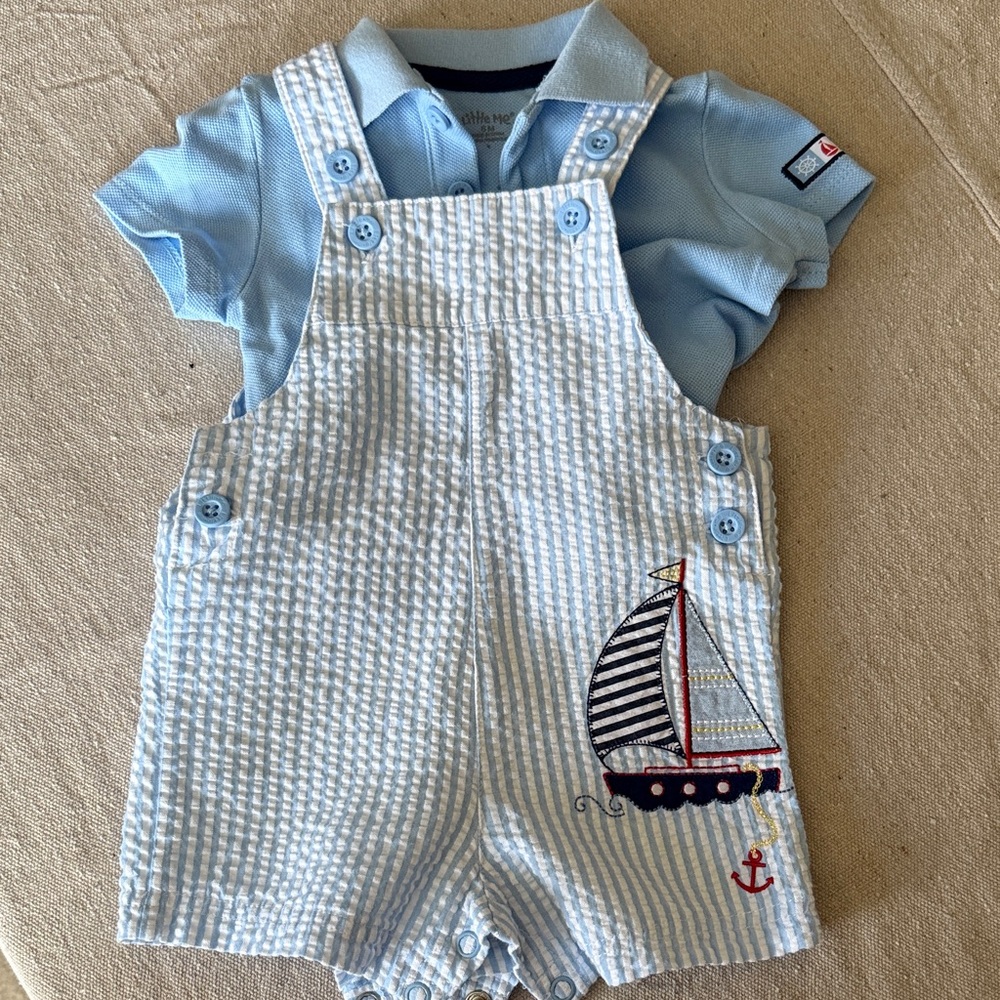 Little Me Light Blue Baby Outfit